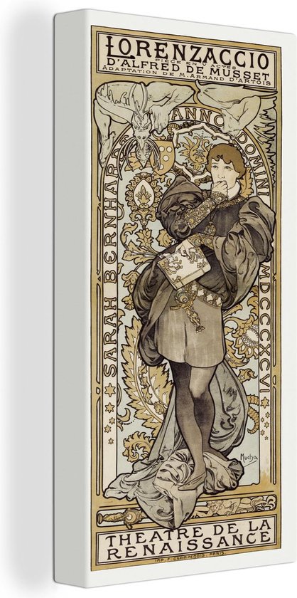 Canvas Schilderij Man - Art nouveau - Kleding - 40x80 cm - Wanddecoratie