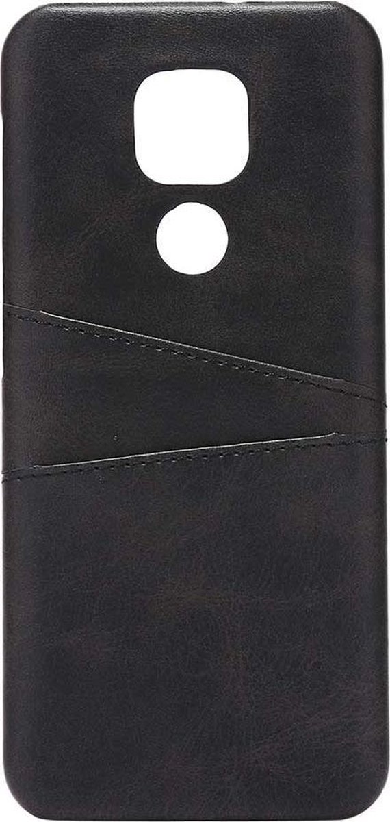 Shop4 - Motorola Moto G9 Play Hoesje - Harde Back Case Cabello met Pasjeshouder Zwart