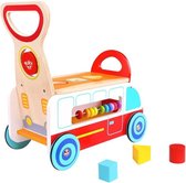 Tooky Toy Loopwagen Met Activiteiten Junior 42 Cm Hout 4-delig