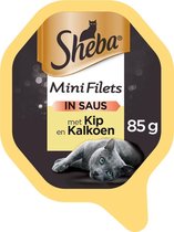 Sheba Mini Filets in Saus Katten Natvoer - Kip & Kalkoen - 22 x 85 gr