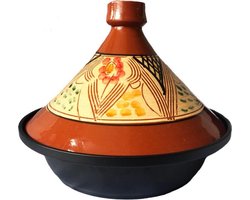 Tajine van aardewerk en gegoten aluminium, ook geschikt voor inductie