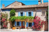 Graphic Message - Tuin Schilderij op Outdoor Canvas - Huis in de Provence - Frankrijk - Bloemen