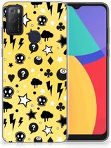 Silicone Back Cover Alcatel 1S (2021) Telefoon Hoesje Punk Yellow