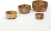 Olijfhouten schalen set, set van 6