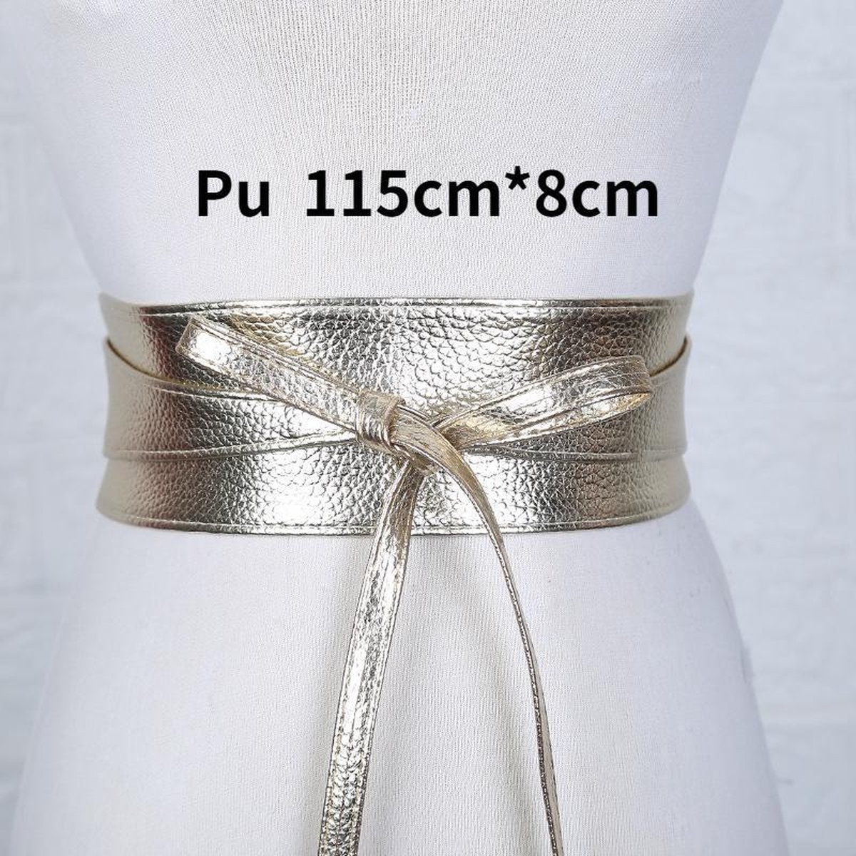 Luxe Wikkelriem - Dames Riem met Strik - Tailleriem Vrouwen - Mode Accessoires - Lederlook - Zwart — cadeau in Mode & Accessoires - foto 3