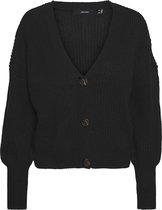 Vero Moda Vest Vmlea Ls V-neck Cuff Cardigan Noos 10249632 Black Dames Maat - XS