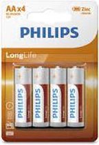 Philips batterij Longlife AA R6 12x4st