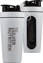 Pulver Premium RVS Shakebeker - Proteïne en Eiwit Shaker & - Shake beker - BPA Vrij - 1000 ml - Shaker - Wit