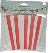 Popcorn cups - Snoep bakjes - Traktatie - Feest - Verjaardag - Zalm - Papier - 6 stuks - Hoog model