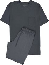 Ensemble shorty homme SCHIESSER - Col rond - Pois anthracite - Taille : S