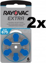 Rayovac Extra Advanced size 675 (blauw) gehoor apparaat knoopcel batterij 2 blisters a 6 stuks
