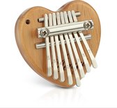 Kalimba mini – 8 Tonen – Duimpiano – Muziekinstrument – Mahoniehout – Voor Kinderen en Volwassenen - Hartvorm