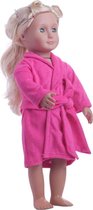 Dolldreams | Roze badjas voor poppen tot 43CM - Poppenkleding geschikt voor baby born