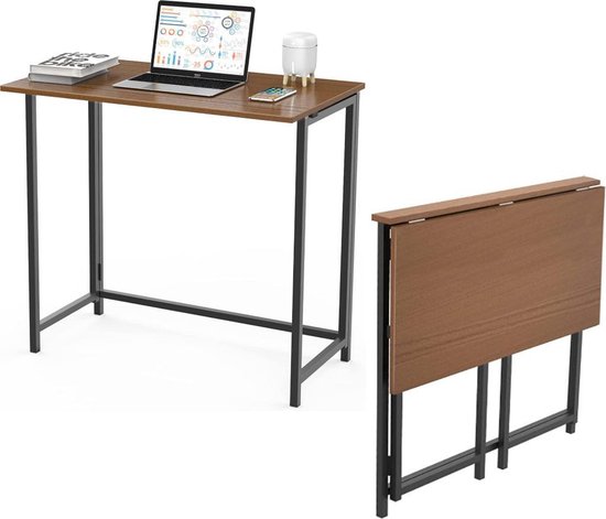 Opklapbaar bureau tafel inklapbaar – ruimtebesparende bureautafel –  klaptafel... | bol.com