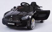 Mercedes Benz GTR - Metallic Zwart - Leder zitje - Rubberbanden - Softstart | Elektrische Kinderauto | Met afstandsbediening | Kinderauto voor 1 tot 6 jaar