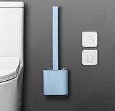 WC borstel | WC borstel met houder | Vrijstaand | Flexibel | Licht blauw | Inclusief ophangsysteem