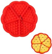 Siliconen Cakevorm Wafel-Wafel hartvorm siliconen-Wafelvorm -Wafelijzer-5 Wafels - Rood