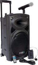 Ibiza Port 12VHF-BT mobiele 30 cm batterij / PA DJ-systeem met Bluetooth en MP3-speler incl. Handheld radiomicrofoon + pocket zender w