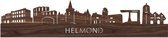 Skyline Helmond Notenhout - 120 cm - Woondecoratie design - Wanddecoratie - WoodWideCities