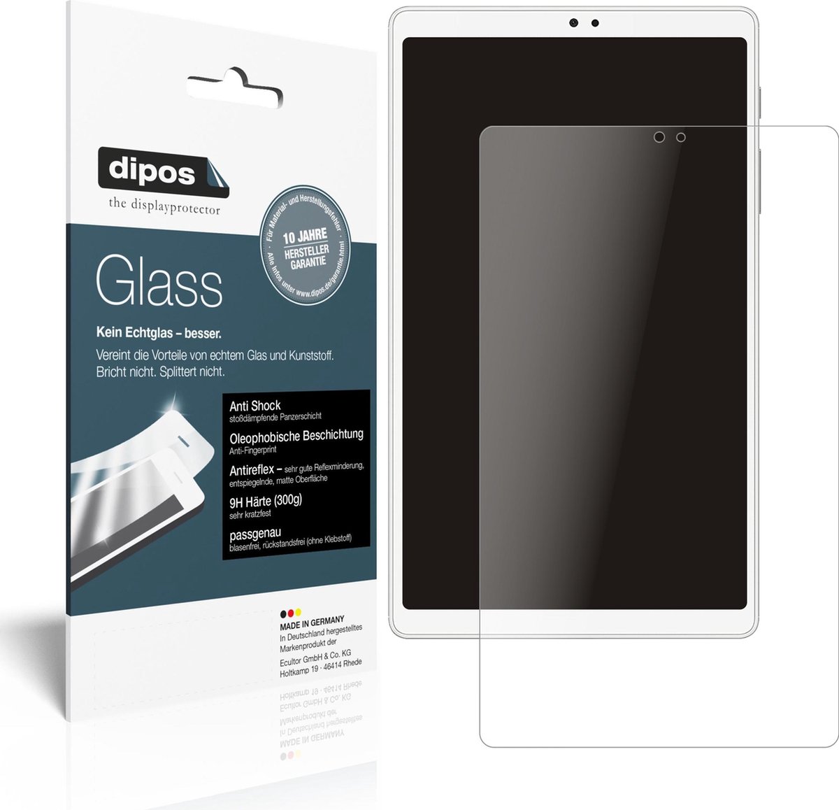 dipos I 2x Pantserfolie mat compatibel met Samsung Galaxy Tab A7 Lite Wi-Fi Beschermfolie 9H screen-protector
