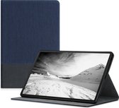 kwmobile hoes voor Samsung Galaxy Tab S7 Plus / Tab S7 FE - Slanke tablethoes met standaard - Tablet cover in donkerblauw / zwart