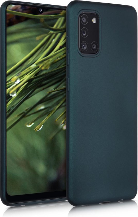 kwmobile telefoonhoesje voor Samsung Galaxy A31 – Hoesje voor smartphone – Back cover in metallic petrol