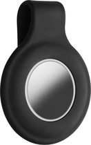 kwmobile clip compatibel met Apple AirTag - Siliconen houder in zwart - Hoesje met clip