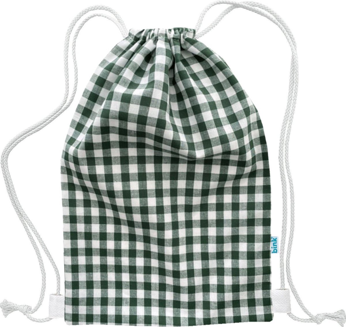 BINK Bedding Gymtas / Zwemtas BB donkergroen 1 cm ruit 40 x 28 cm - kleuter - peuter