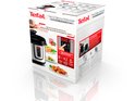 Verpakking van de Tefal Fast & Delicious Multicooker met afbeeldingen van het apparaat, gerechten en specificaties.