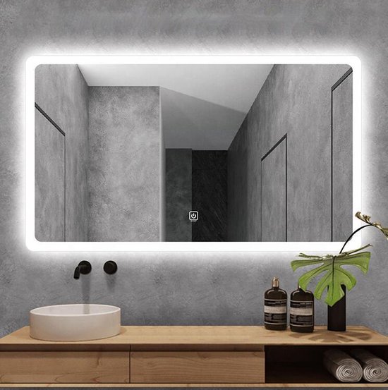 Une Salle De Bain Avec Des Néons Et Un Miroir Qui Dit la Chambre Est Un  Miroir