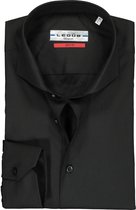 Ledub slim fit overhemd - zwart - Strijkvriendelijk - Boordmaat: 38