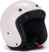 Rebel R10 Creme Wit, Jethelm scooterhelm, motorhelm voor man en vrouw, XS, hoofdomtrek 53-54cm