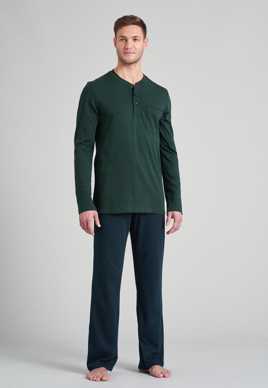 Schiesser – Fine Interlock – Pyjama – 175640 – Vert Foncé - 50