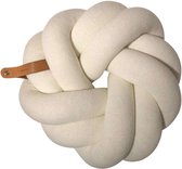 Adorist - Design Knoopkussen - Sierkussen - Blossom - Wit - 38x34x13cm