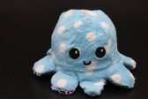 Octopus Knuffel Mood – Omkeerbaar - TikTok Hype 2021 – Verschillende Kleuren – Blij en Boos - Sleutelhanger - Glitter - Baby - Blauw