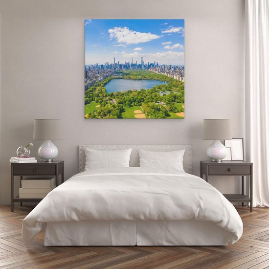 Artaza Canvas Schilderij New York - 90x90 cm - Wanddecoratie Skyline - Muurdecoratie Central Park - Schilderijen Op Canvas