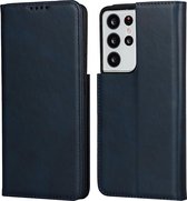 Bookcase Samsung Galaxy S21 Ultra | Hoogwaardig PU Leren Hoesje | Luxe Uitstraling | Telefoonhoesje | Portemonnee | Blauw