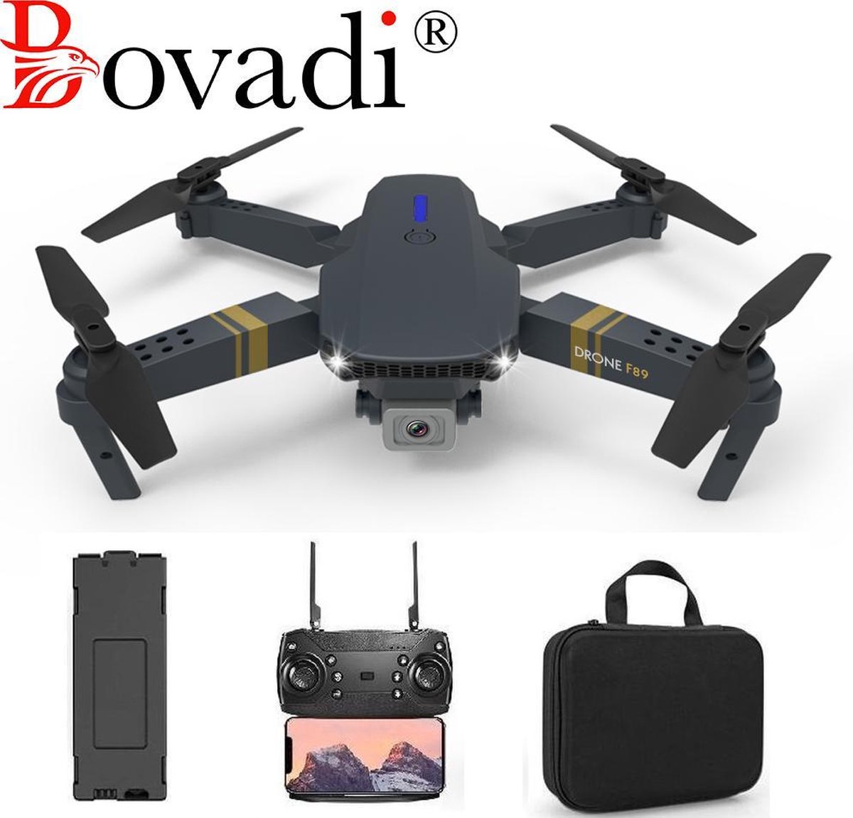 Bovadi F89 Mini Drone met Camera - Voor Binnen & Buiten - Incl. opbergtas - 1 accu