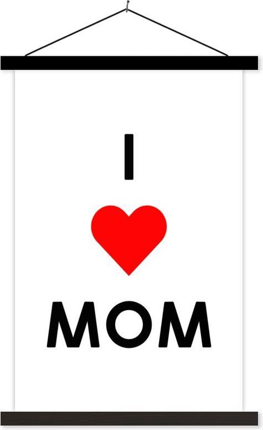 Porte-affiche avec affiche - Affiche scolaire - Citations - Maman - J'aime maman - Proverbes - 60x90 cm - Lattes noires