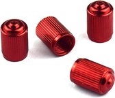 TT-products ventieldoppen Standaard Look aluminium 4 stuks rood