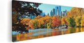 Artaza Canvas Schilderij Central Park In New York Tijdens De Herfst - 90x30 - Foto Op Canvas - Canvas Print