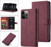Bookcase iPhone 12 | Étui de téléphone en cuir de haute qualité | Apparence Luxe | Porte-monnaie | Rouge