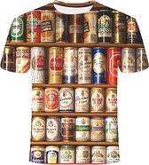 Grappig T-shirt bedrukt met bierblikjes bier blikjes