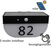 Solar Huisnummer verlichting | bewegingsmelder | 3 modes instelbaar | Li-ion | LED | 300lm | incl. huisnummers | 3000K warm wit