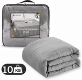 Xenium Verzwaringsdeken 10 kg XL – Extra Large - 2 persoons - Weighted blanket – 200 x 200 cm – Microfiber – Donkergrijs