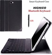 Samsung Tab A8 2021 Smart Keyboard Case Zwart - Magnetically Detachable - Wireless Keyboard hoesje met toetsenbord en Stylus Pen - Geschikt voor Tab X200 / X205 --- HiCHiCO®
