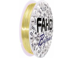 Fako Bijoux® - Koperdraad Kleurvast - Metaaldraad - Sieraden Maken - 0.3mm - 15 Meter - Goud