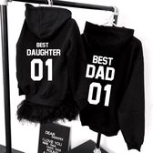 Hoodie meisje-zwart-voor dochter-Best Dad Best Daughter-Maat 1-2 jaar