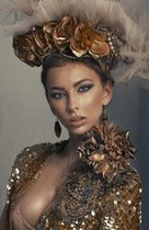 Luxe Wanddecoratie - Fotokunst 'Lady Charming '- Hoogste kwaliteit Dibond - Blind Aluminium Ophangsysteem - 120 x 180 - Akoestisch en UV Werend