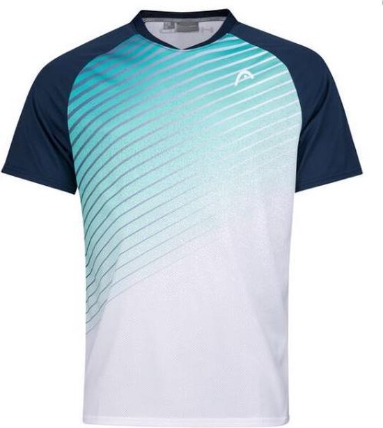 HEAD Perf T-Shirt Heren Tennis Tennisshirt Wit Turquoise - Maat L | bol.com